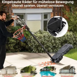 Basketballkorb Outdoor Basketballständer 155-210cm/170-230cm höhenverstellbar