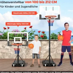 Basketballkorb Outdoor Basketballständer 155-210cm/170-230cm höhenverstellbar
