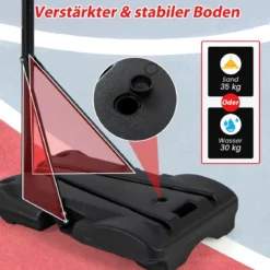 Basketballkorb Outdoor tragbarer Basketballständer 260-305cm höhenverstelbar Schwarz