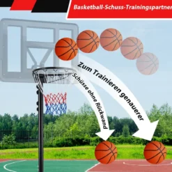Basketballkorb Outdoor tragbarer Basketballständer 260-305cm höhenverstelbar Schwarz