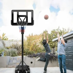 Basketballständer 245-305 cm Höhenverstellbar Basketballkorb mit Ständer Schwarz