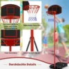 Basketballständer 158 - 218 cm höhenverstellbar Basketballkorb mit Ständer Schwarz + Rot