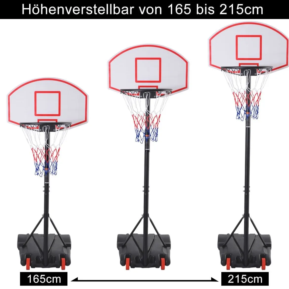 Basketballständer mobiler Basketballkorb mit Ständer Höhenverstellbar