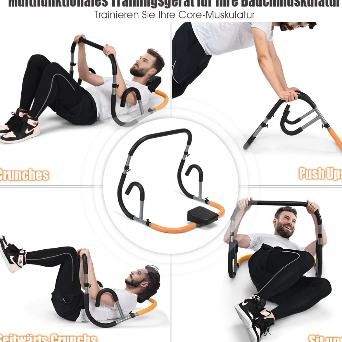 Bauchtrainer Bauchmuskeltrainer AB Trainer Roller mit Kissen für Crunches und Liegestütze