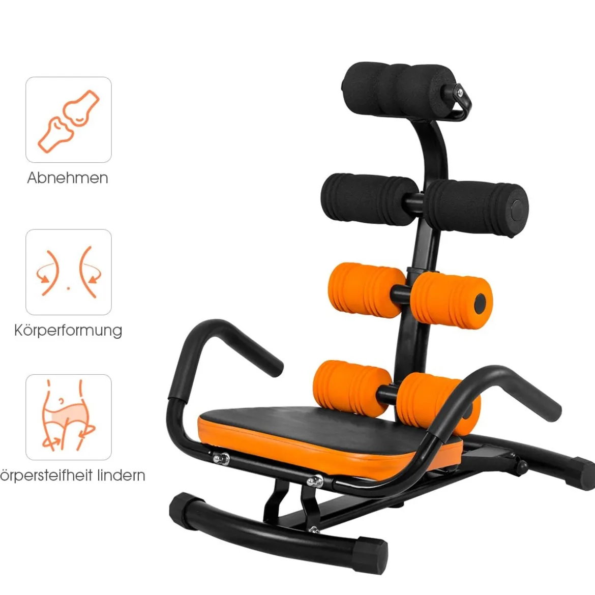 Bauchtrainer drehbar Bauchmuskeltrainer Allround Trainer mit 3 Fach Rückenlehne