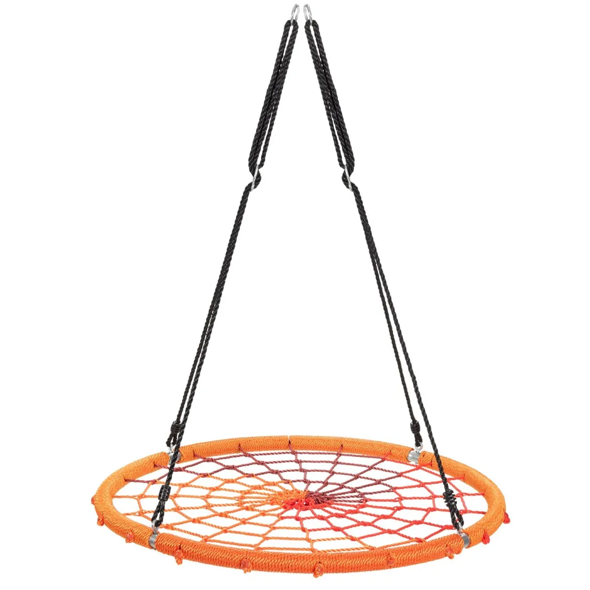 Baumschaukel Ø100cm Nestschaukel Spinnennetz Kinderschaukel Tellerschaukel Hängeschaukel Orange