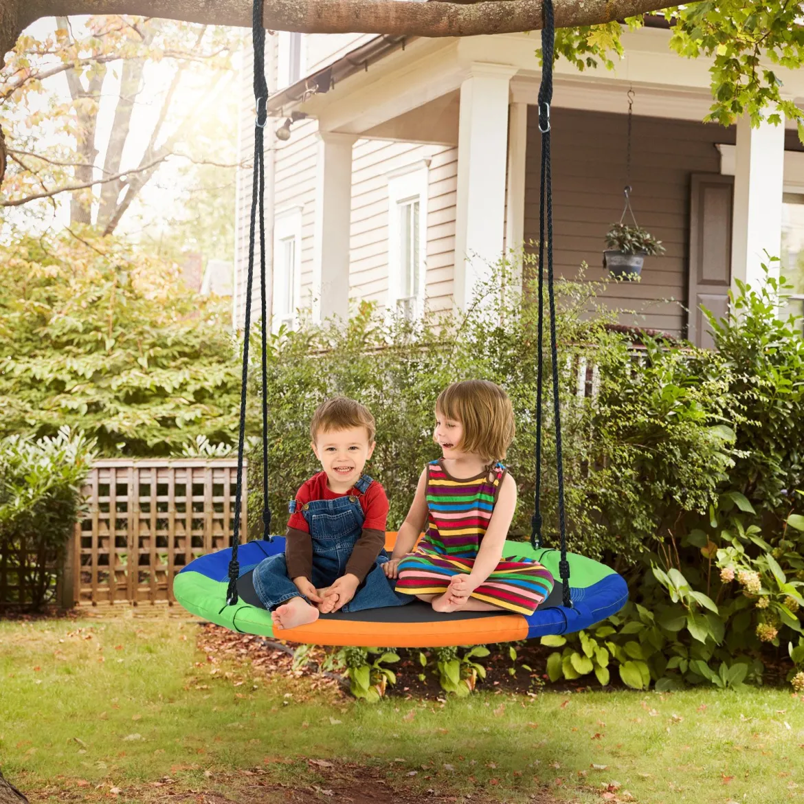 Baumschaukel Nestschaukel KinderschaukelRundschaukel Indoor-Outdoor-Schaukel Bunt