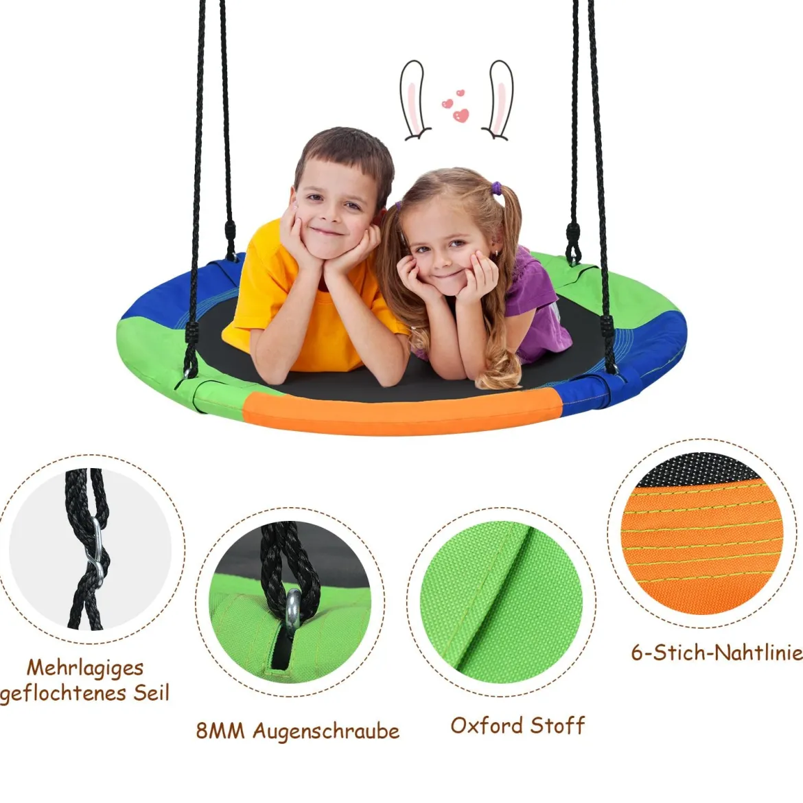 Baumschaukel Nestschaukel KinderschaukelRundschaukel Indoor-Outdoor-Schaukel Bunt