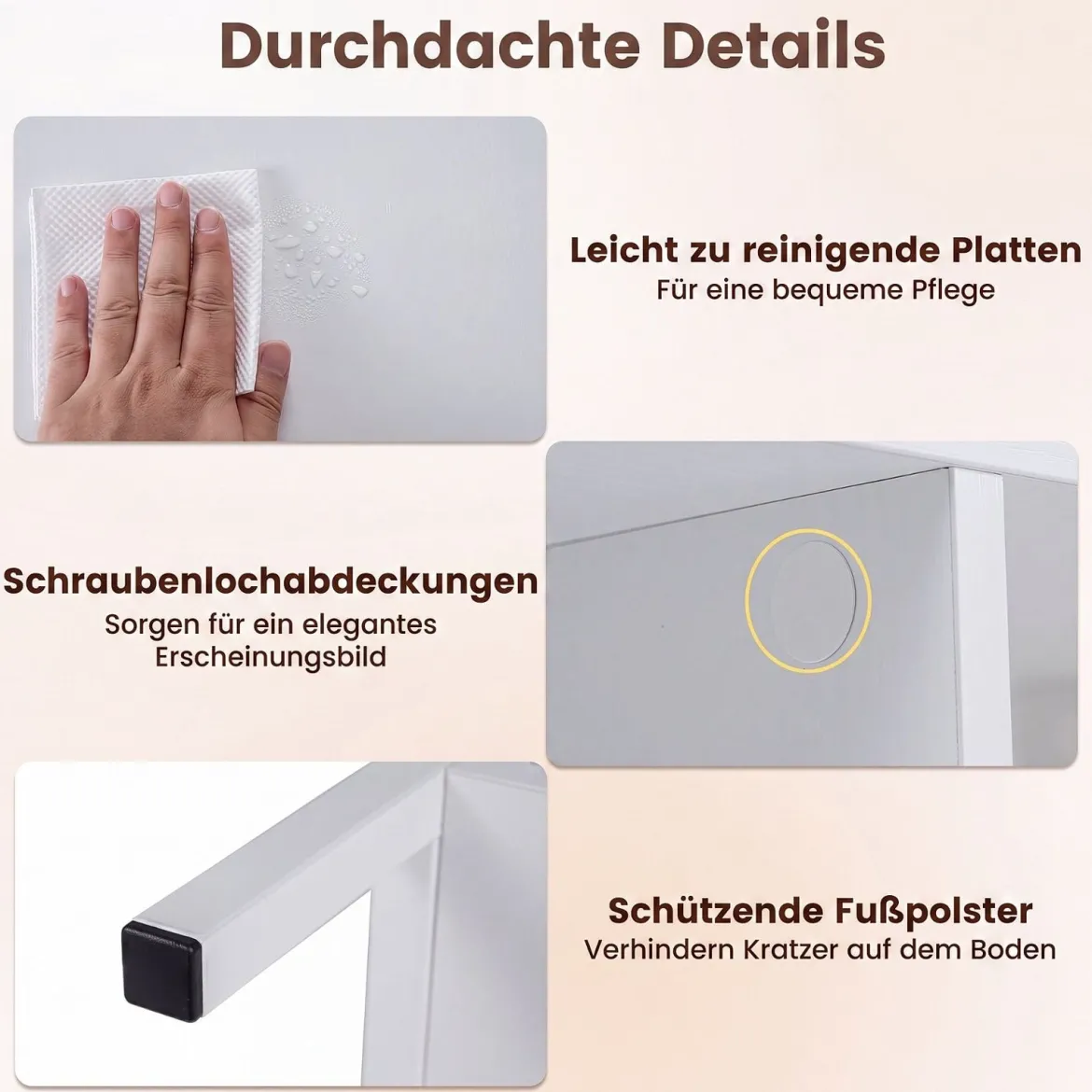 Bücherregal 3 Ebenen Standregal mit 5 Offenen Fächern & Seitlichen Schutzstreben 109 x 34 x 76 cm Weiß