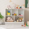 Bücherregal für Kinder mit 5 Würfelfächern Kinderregal aus Holz mit Kippsicherungen Weiß