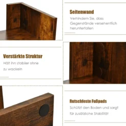 Bücherregal im Baumform mit 8 Fächern Standregal Aufbewahrungsregal 50 x 25 x 145 cm