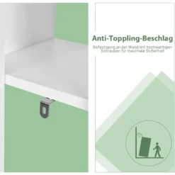 Bücherregal im Baumform mit 8 Fächern Standregal Aufbewahrungsregal 50 x 25 x 145 cm Weiß