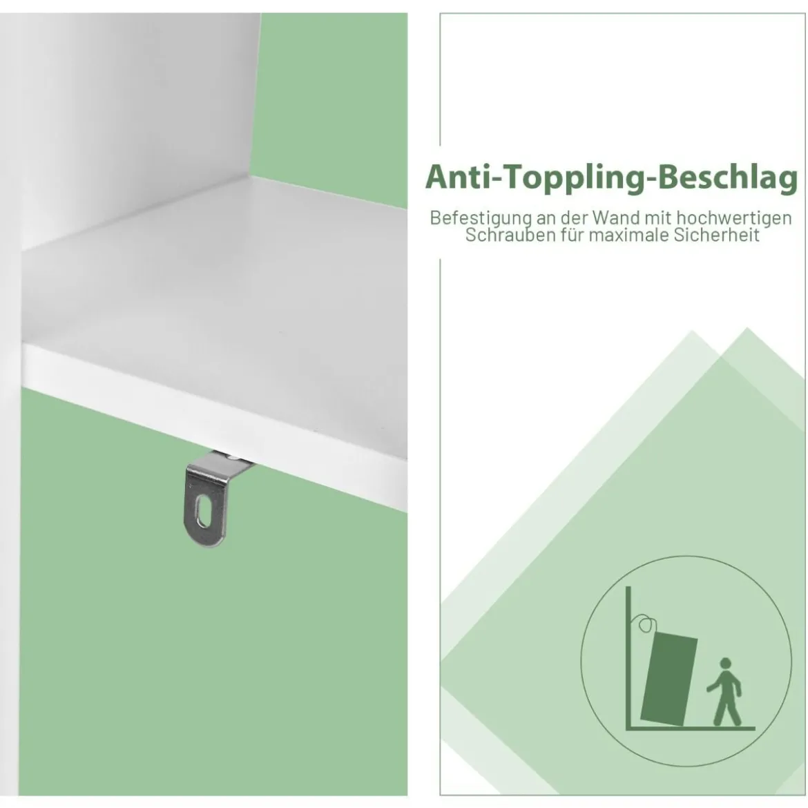 Bücherregal im Baumform mit 8 Fächern Standregal Aufbewahrungsregal 50 x 25 x 145 cm Weiß