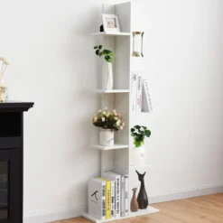 Bücherregal in Baumform mit 8 Ablagen Freistehendes Standregal Büroregal 50 x 20 x 141 cm