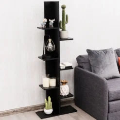 Bücherregal in Baumform mit 8 Ablagen Freistehendes Standregal Büroregal 50 x 20 x 141 cm