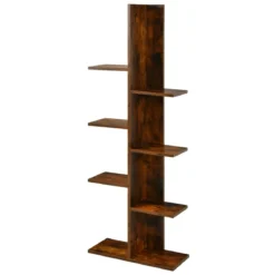 Bücherregal in Baumform mit 8 Ablagen Freistehendes Standregal Büroregal 50 x 20 x 141 cm