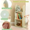 Bücherregal Kinder drehbares Kinderregal mit 3 Ebenen & 5 offene Fächern 30 x 30 x 90 cm Grün