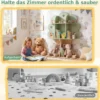 Bücherregal Kinder Kinderregal mit 8 Offenen Fächern Spielzeugregal in Baumform mit Apfelmotiv
