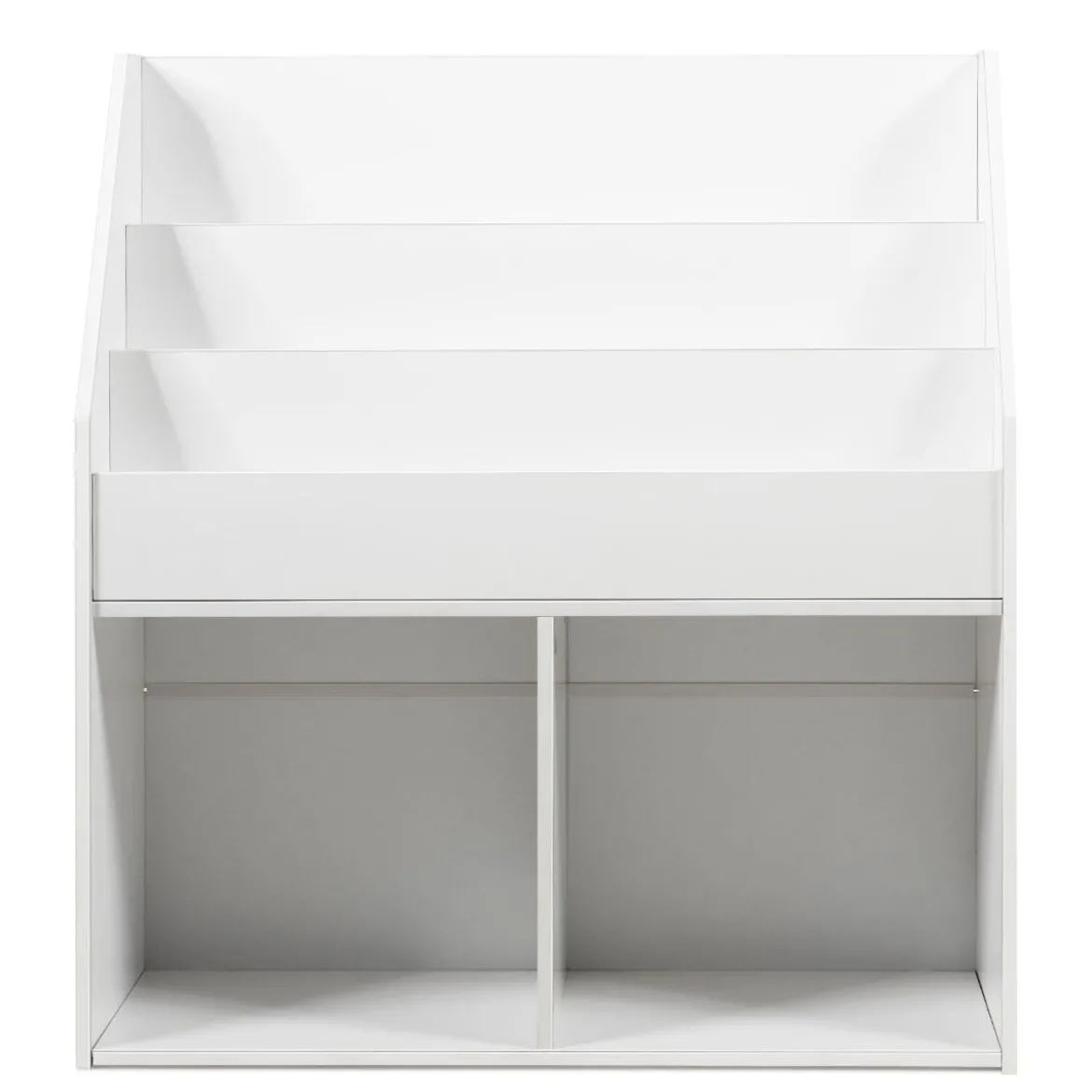 Bücherregal Kinderregal Spielzeugkiste mit 3 Fächern Weiß Holz 73 x 30 x 80 cm