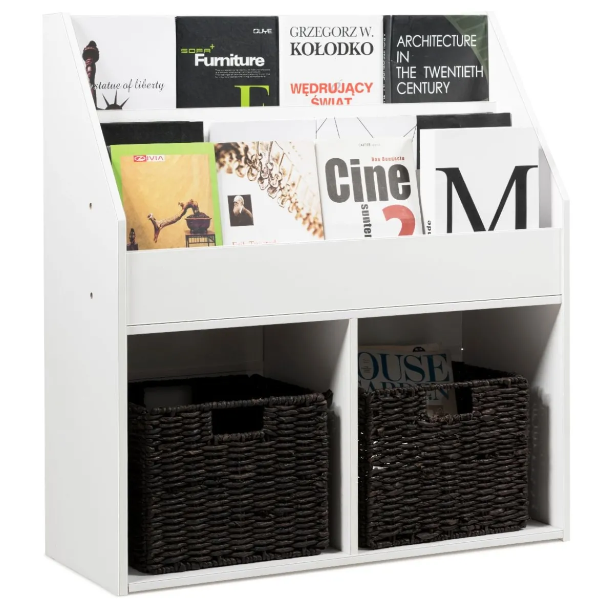 Bücherregal Kinderregal Spielzeugkiste mit 3 Fächern Weiß Holz 73 x 30 x 80 cm