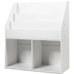 Bücherregal Kinderregal Spielzeugkiste mit 3 Fächern Weiß Holz 73 x 30 x 80 cm
