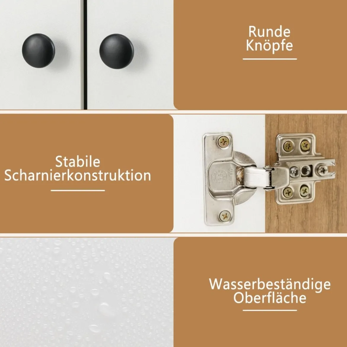 Bücherregal mit Doppeltürschrank 3-stöckiges Standregal mit Offenen Fächern 60 x 30 x 133 cm