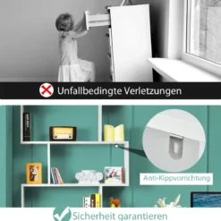 Bücherregal mit 6 Ebenen S-Form Standregal Freistehender Raumteiler Büroregal 80 x 23 x 192 cm