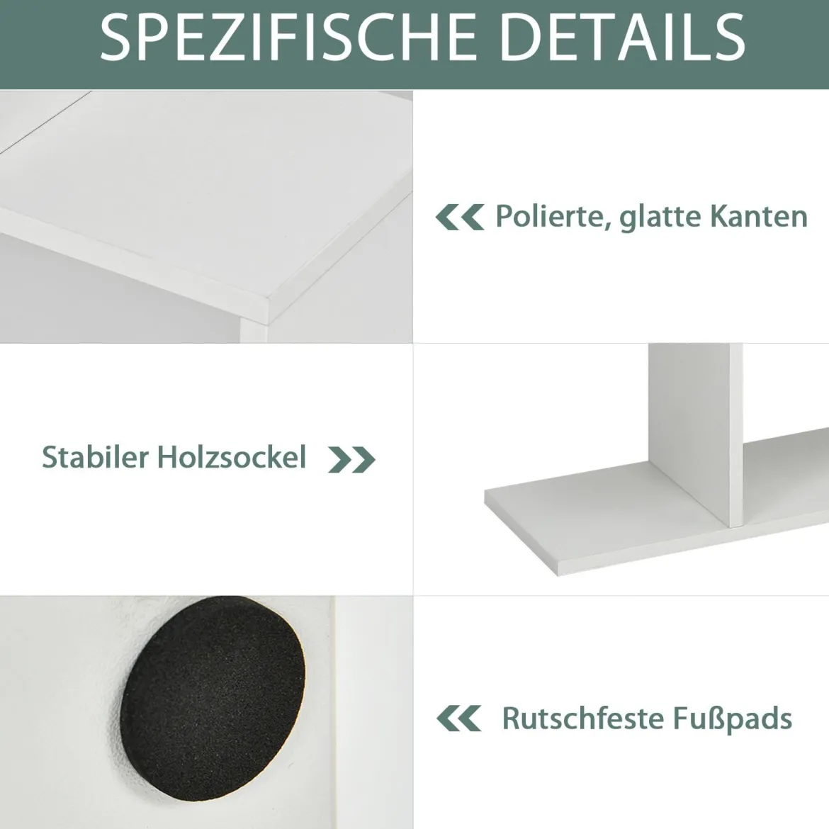 Bücherregal mit 6 Ebenen S-Form Standregal Freistehender Raumteiler Büroregal 80 x 23 x 192 cm