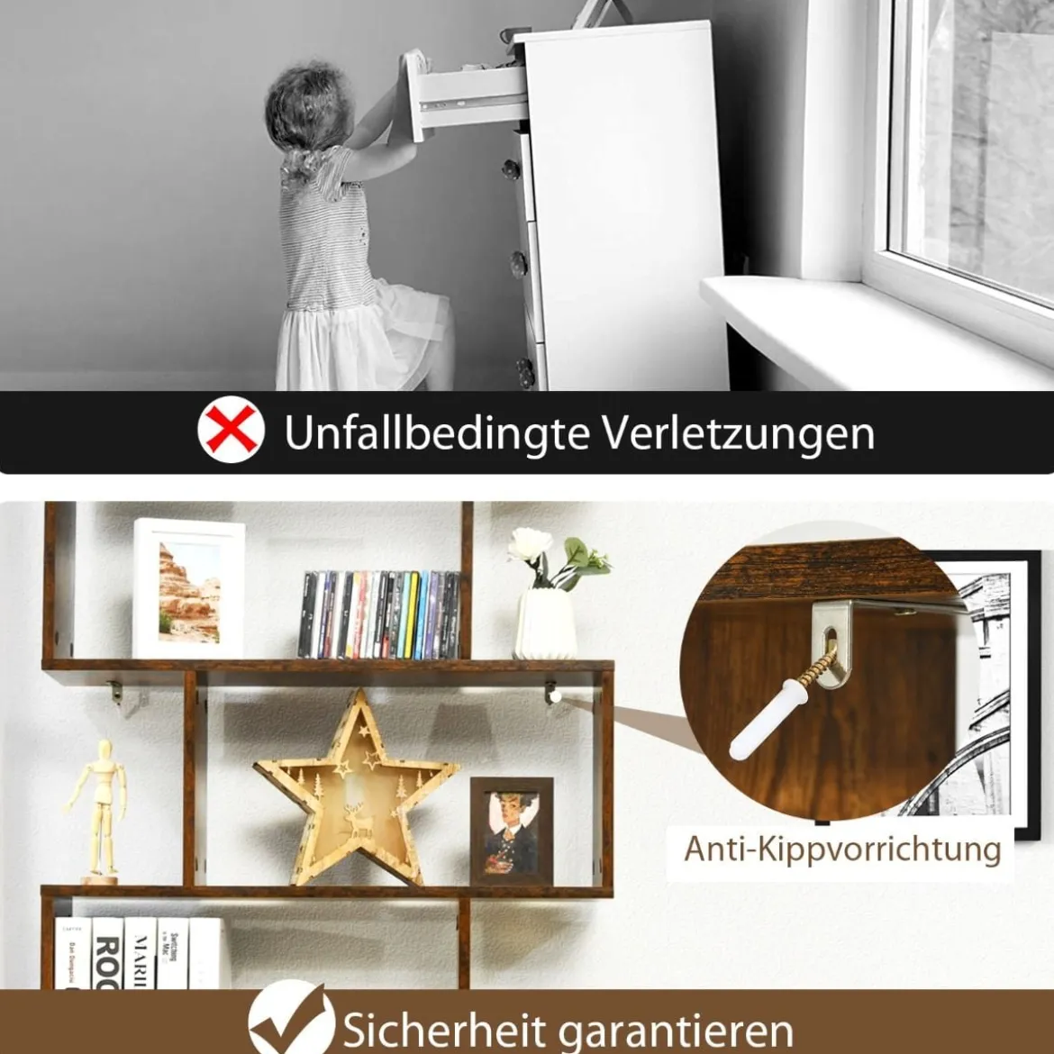 Bücherregal mit 6 Ebenen S-Form Standregal Freistehender Raumteiler Büroregal 80 x 23 x 192 cm