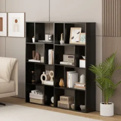 Bücherregal mit 4 Ebenen Standregal mit 8 Fächern Würfelregal Regal 60 x 20 x 120 cm