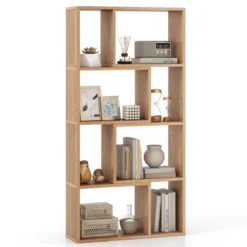 Bücherregal mit 4 Ebenen Standregal mit 8 Fächern Würfelregal Regal 60 x 20 x 120 cm