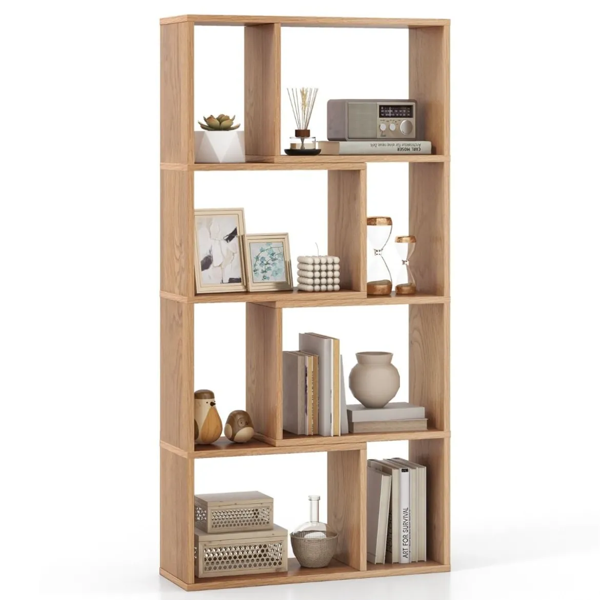 Bücherregal mit 4 Ebenen Standregal mit 8 Fächern Würfelregal Regal 60 x 20 x 120 cm