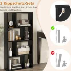Bücherregal mit 4 Ebenen Standregal mit 8 Fächern Würfelregal Regal 60 x 20 x 120 cm