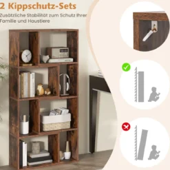 Bücherregal mit 4 Ebenen Standregal mit 8 Fächern Würfelregal Regal 60 x 20 x 120 cm