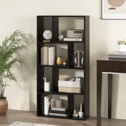 Bücherregal mit 4 Ebenen Standregal mit 8 Fächern Würfelregal Regal 60 x 20 x 120 cm