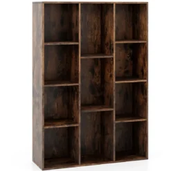 Bücherregal mit 11 Fächern Bücherschrank Büroregal Würfelregal 74 x 24 x 106 cm Kaffee