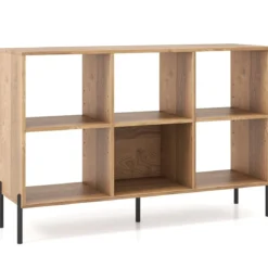 Bücherregal mit 6 Fächern & Erhöhten Metallbeinen & Verstellbaren Regalen Ablageregal
