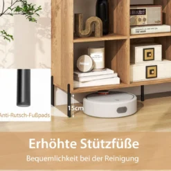 Bücherregal mit 6 Fächern & Erhöhten Metallbeinen & Verstellbaren Regalen Ablageregal