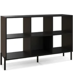 Bücherregal mit 6 Fächern & Erhöhten Metallbeinen & Verstellbaren Regalen Ablageregal