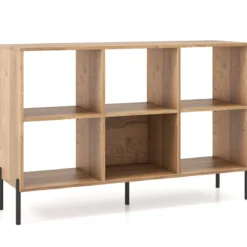 Bücherregal mit 6 Fächern & Erhöhten Metallbeinen & Verstellbaren Regalen Ablageregal
