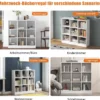 Bücherregal mit 9 Fächern Raumteiler Regal Würfelregal Standregal 107,5 x 33 x 107,5 cm Weiß