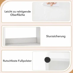 Bücherregal mit 7 Fächern & Schublade Bücherschrank mit Rutschfesten Fußkappen 50 x 24 x 130 cm