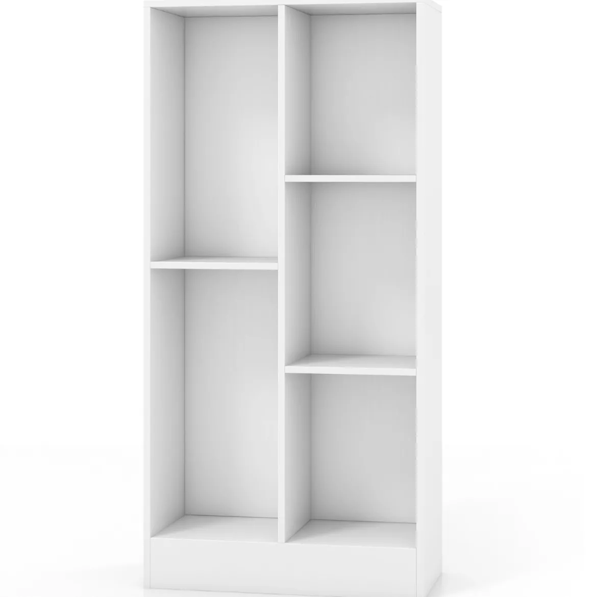 Bücherregal mit 5 Fächern Standregal Würfelregal Büroregal Aufbewahrungregal 50 x 24 x 104 cm Weiß/Natur