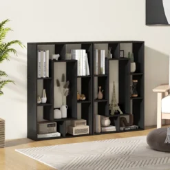 Bücherregal mit 7 Fächern Standregal Raumteiler Regal Würfelregal mit Kippschutz 60 x 20 x 90 cm