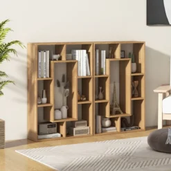 Bücherregal mit 7 Fächern Standregal Raumteiler Regal Würfelregal mit Kippschutz 60 x 20 x 90 cm