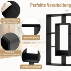 Bücherregal mit 7 Fächern Standregal Raumteiler Regal Würfelregal mit Kippschutz 60 x 20 x 90 cm