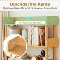 Bücherregal mit 3 Offene Ebene Holzrahmen & Oberkante Freistehendes Standregal Lagerregal