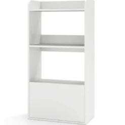 Bücherregal mit Schublade Standregal mit 2 Fächern Büroregal aus Holz 55 x 29 x 105 cm Weiß/Rustikales Braun