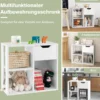 Bücherregal Regal Würfelregal mit Schublade und 3 Fächern Büroregal Holz Weiß 60 x 30 x 53 cm