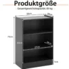 Bücherregal Standregal mit 3 Fächern Regal mit verstellbaren Regalen Schwarz 50 x 30 x 75 cm